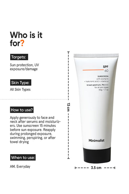 Minimalist SPF 60 PA++++ Sunscreen 50 GRAM