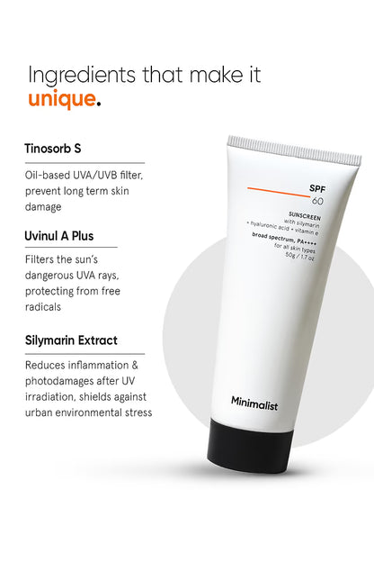Minimalist SPF 60 PA++++ Sunscreen 50 GRAM