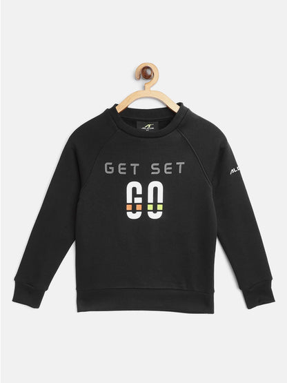 Alcis Boys Black & White Typography Print Sweatshirt BAA20E801100-4Y