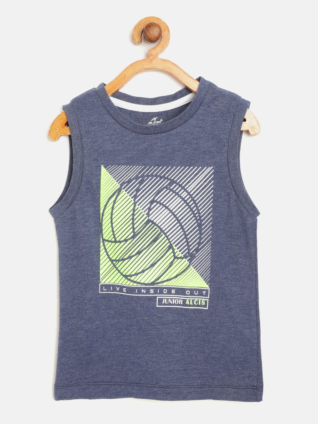 Alcis Boys Blue & White Baseball Print Sleeveless T-shirt BAS20C717419-4Y