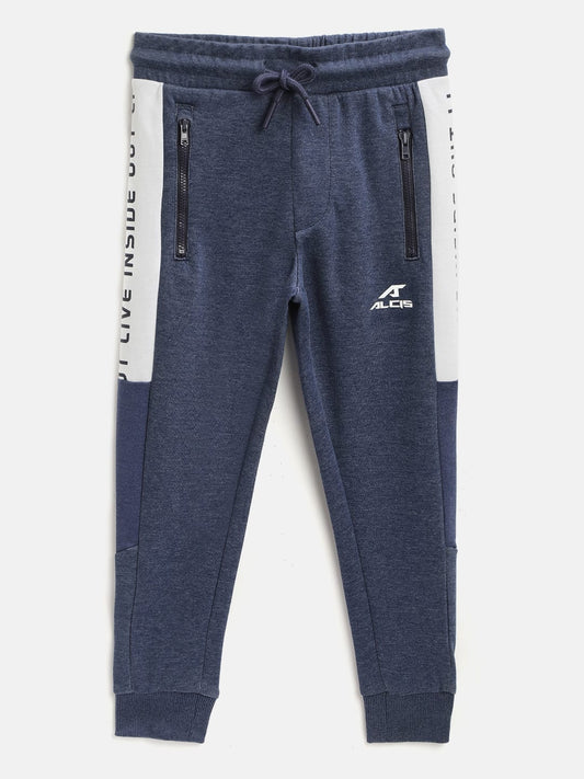 Alcis Boys Blue & White Printed Detail Joggers BAS20C733419-4Y