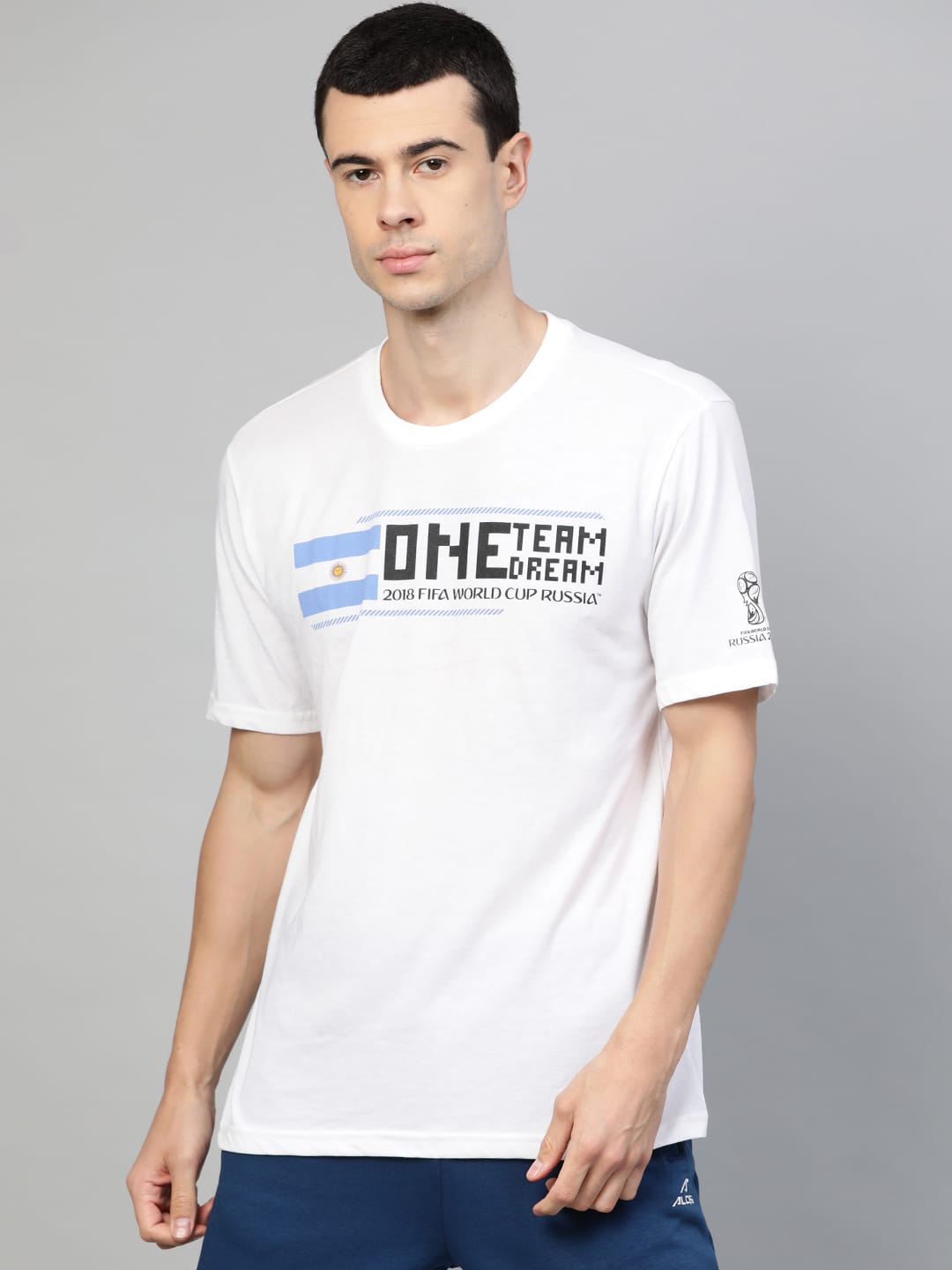 ALCIS Men Printed White Tee T-Shirt BFM417_S