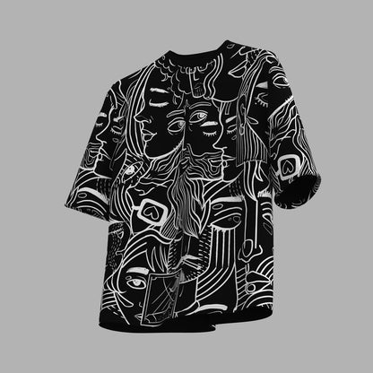 Black Faces Oversized T-shirt