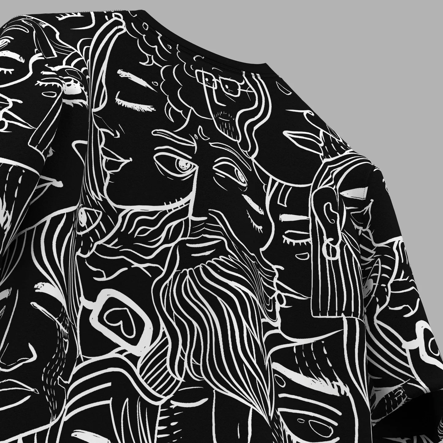 Black Faces Oversized T-shirt