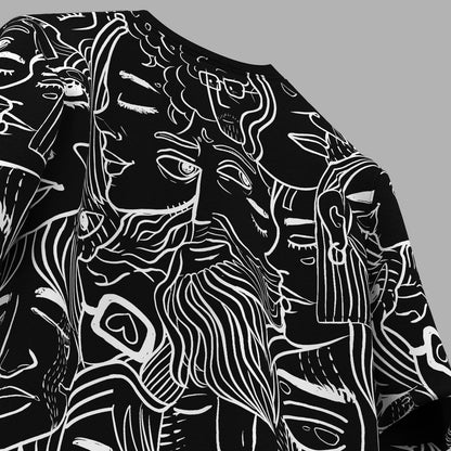 Black Faces Oversized T-shirt