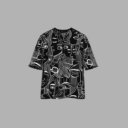 Black Faces Oversized T-shirt
