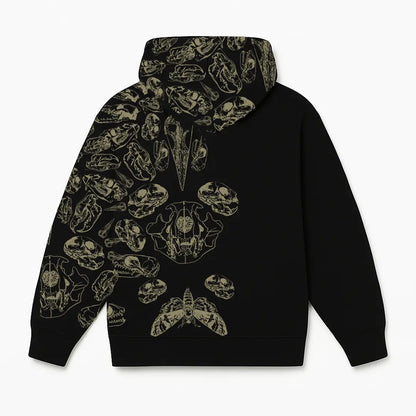 Fractured Pulse Printed Black Zipper Hoodie FLYAF