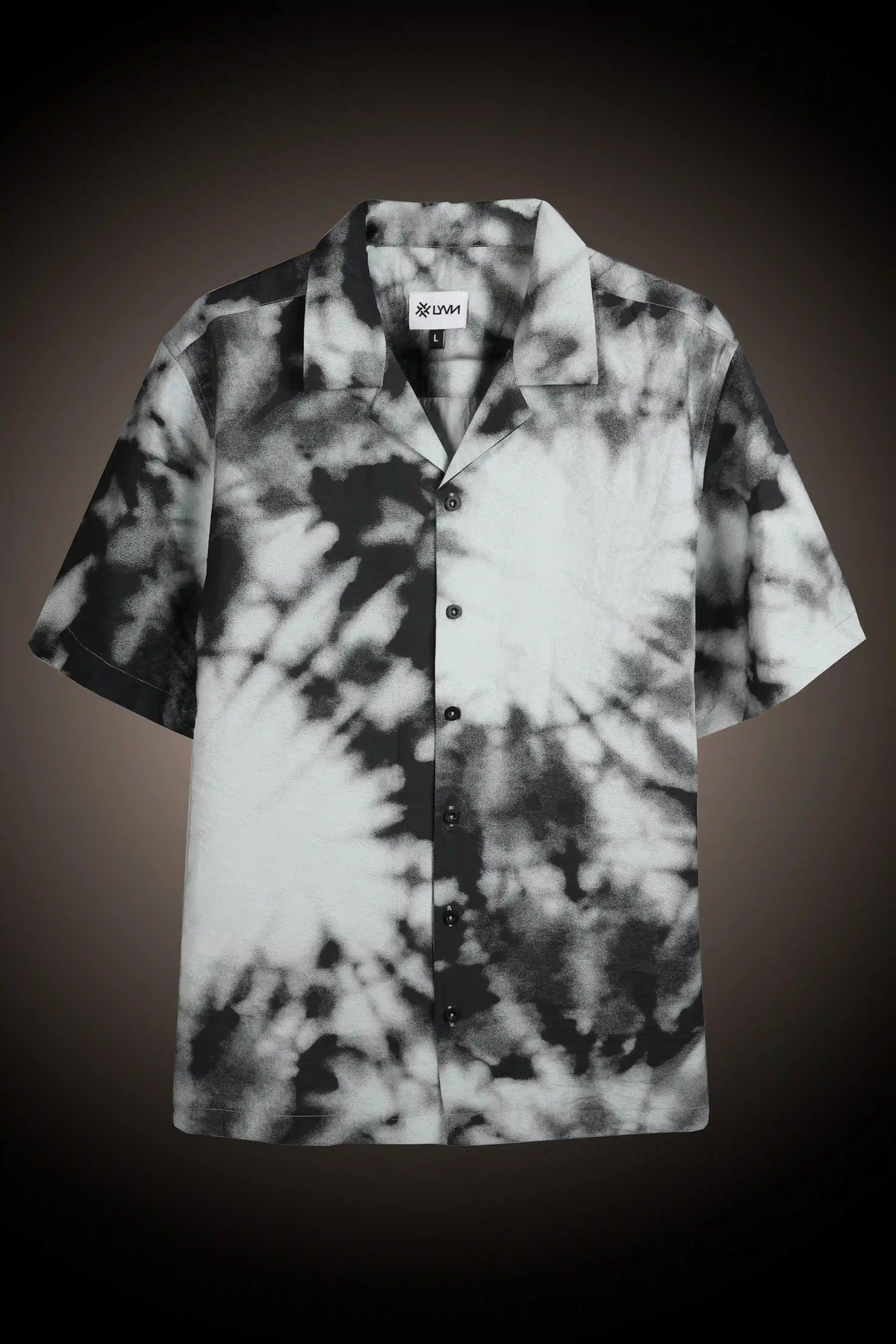 Black And Grey Tie And Dye Slim Fit Shirt