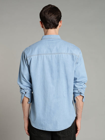 Denim Ice Blue Shirt | Relaxed Fit