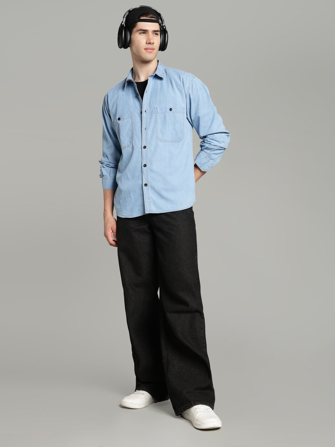 Denim Ice Blue Shirt | Relaxed Fit