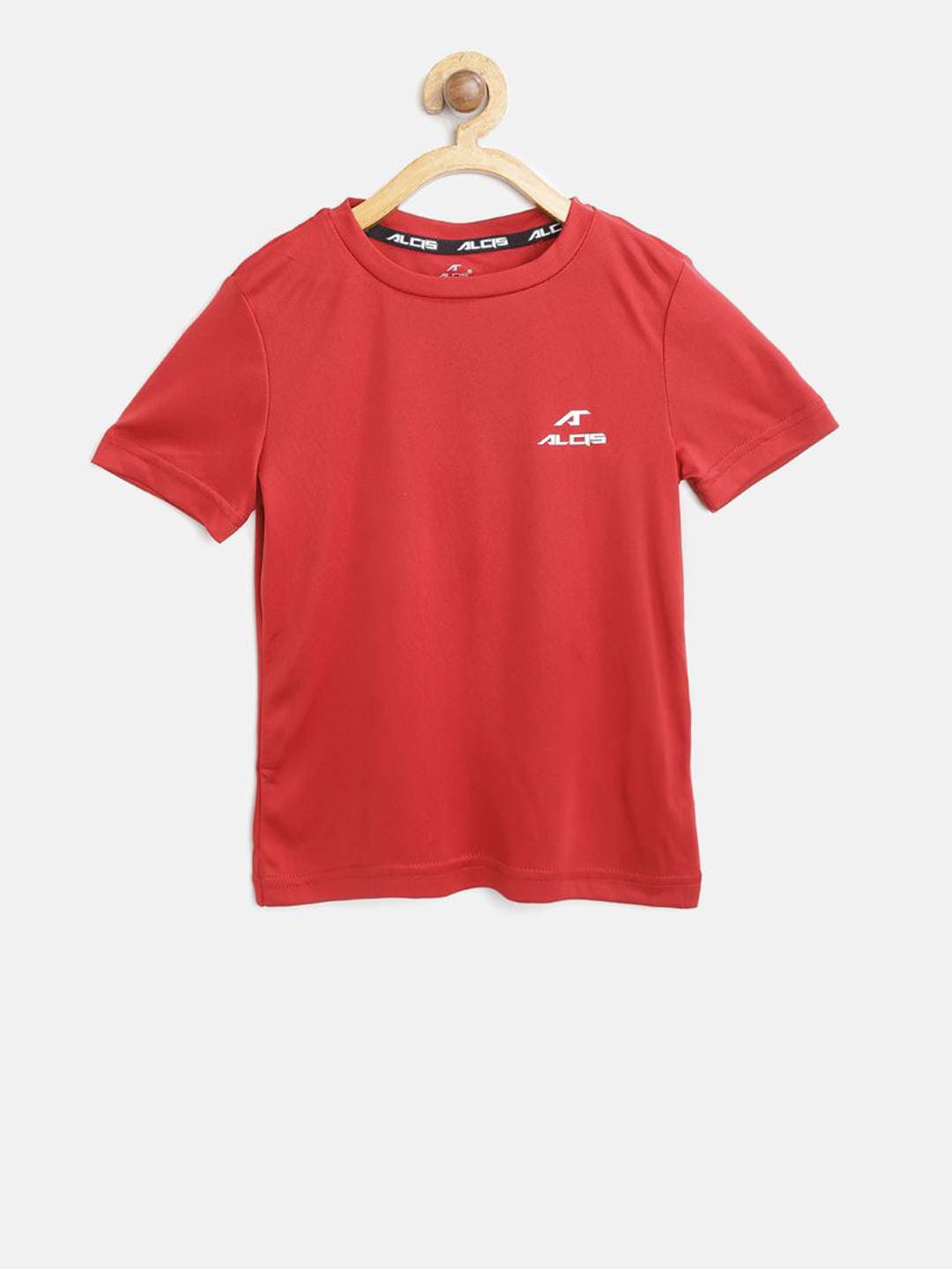 Alcis Boys Red Solid Slim Fit Round Neck T-shirt BTE8034-4