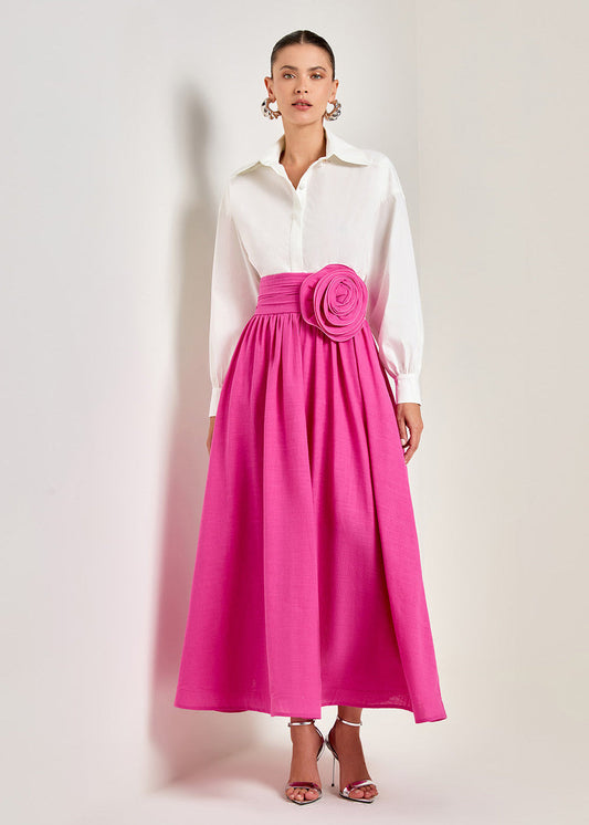 Fuchsia Rose Maxi Skirt De Novoo