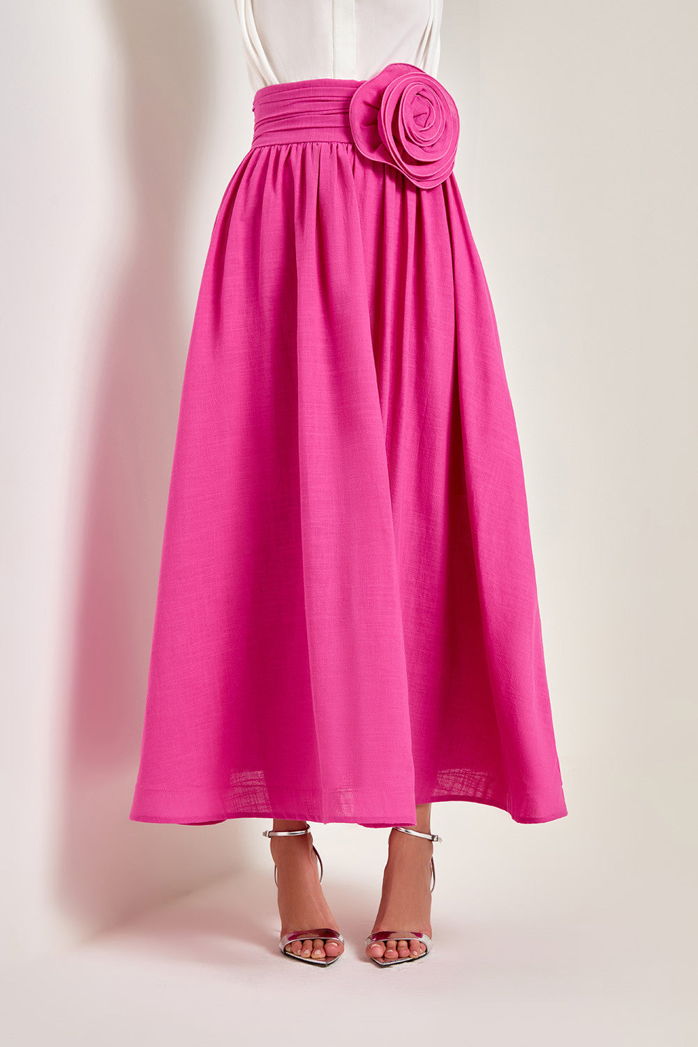 Fuchsia Rose Maxi Skirt De Novoo