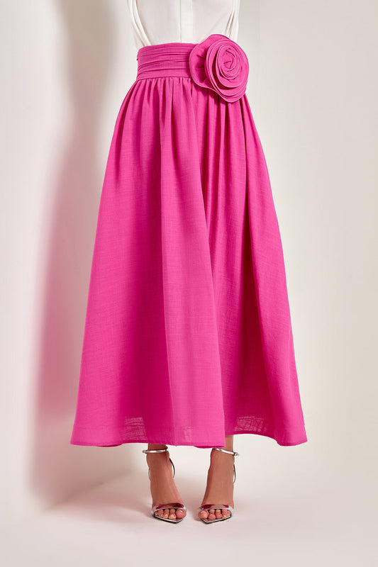 Fuchsia Rose Maxi Skirt De Novoo