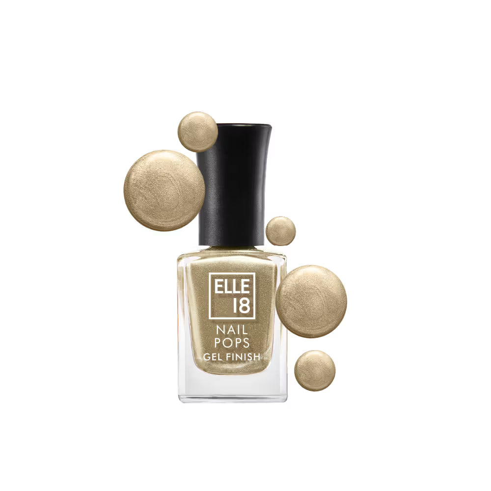 Elle 18 Nail Pop Gel Finish Nail Polish - G2 Gold 10 MILLI_LITRE