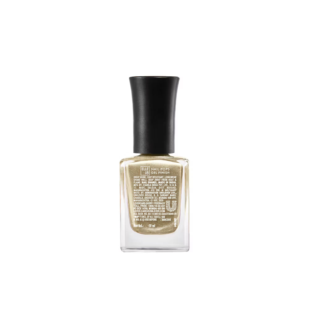 Elle 18 Nail Pop Gel Finish Nail Polish - G2 Gold 10 MILLI_LITRE