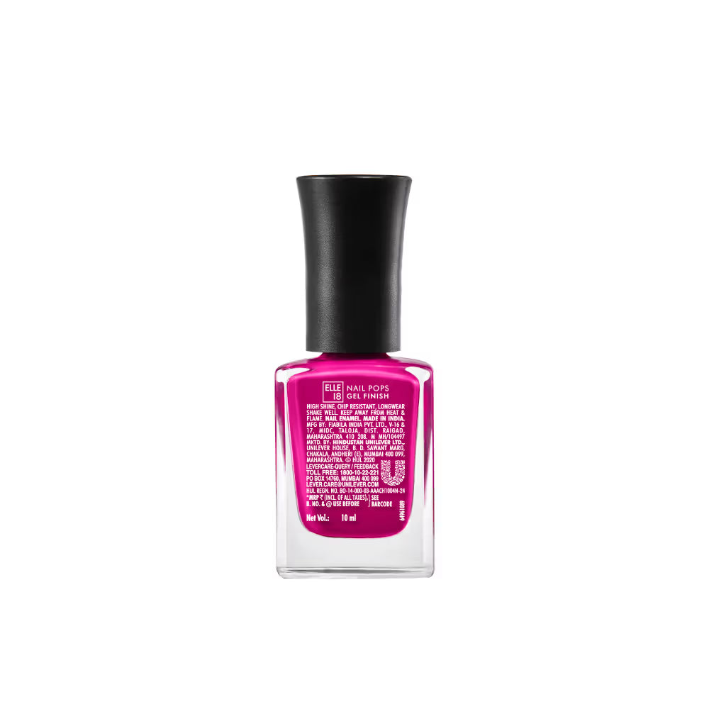 ELLE 18 Nail Pop Gel Finish Nail Polish - G10 Magenta 10 MILLI_LITRE