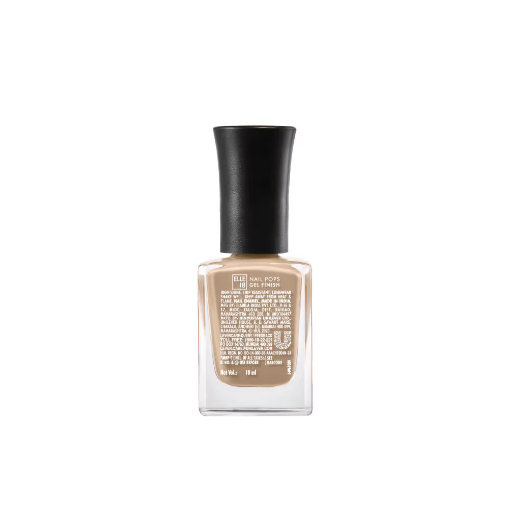 ELLE 18 NAIL POPS GEL FINISH Nail Polish - G17 Almond 10 MILLI_LITRE