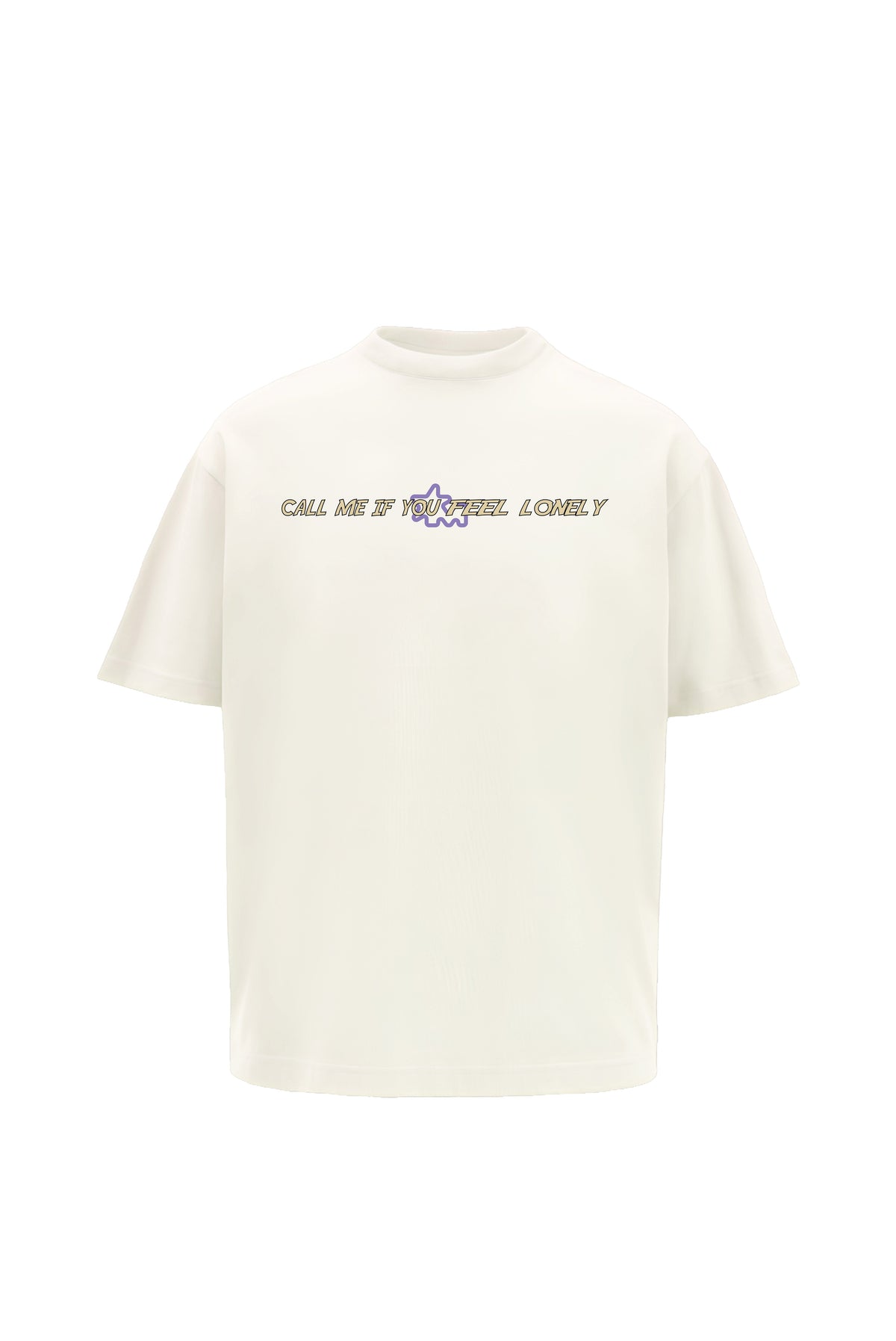 Call Me Printed Cream Oversized T-Shirt Main Character