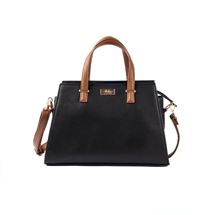 Stylish charcoal caramel handbag by Stylera with a sleek design and adjustable shoulder strap
