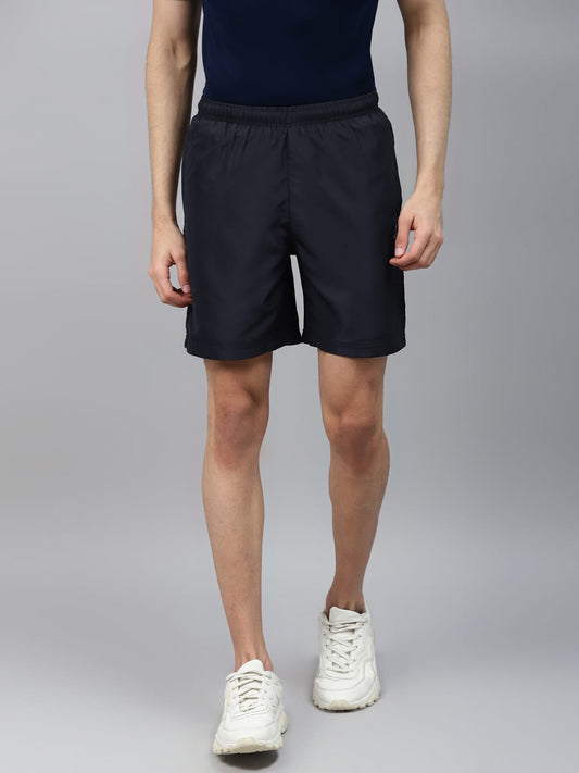 Alcis Men Navy Blue Solid Slim Fit Sports Shorts CPCSH03-S