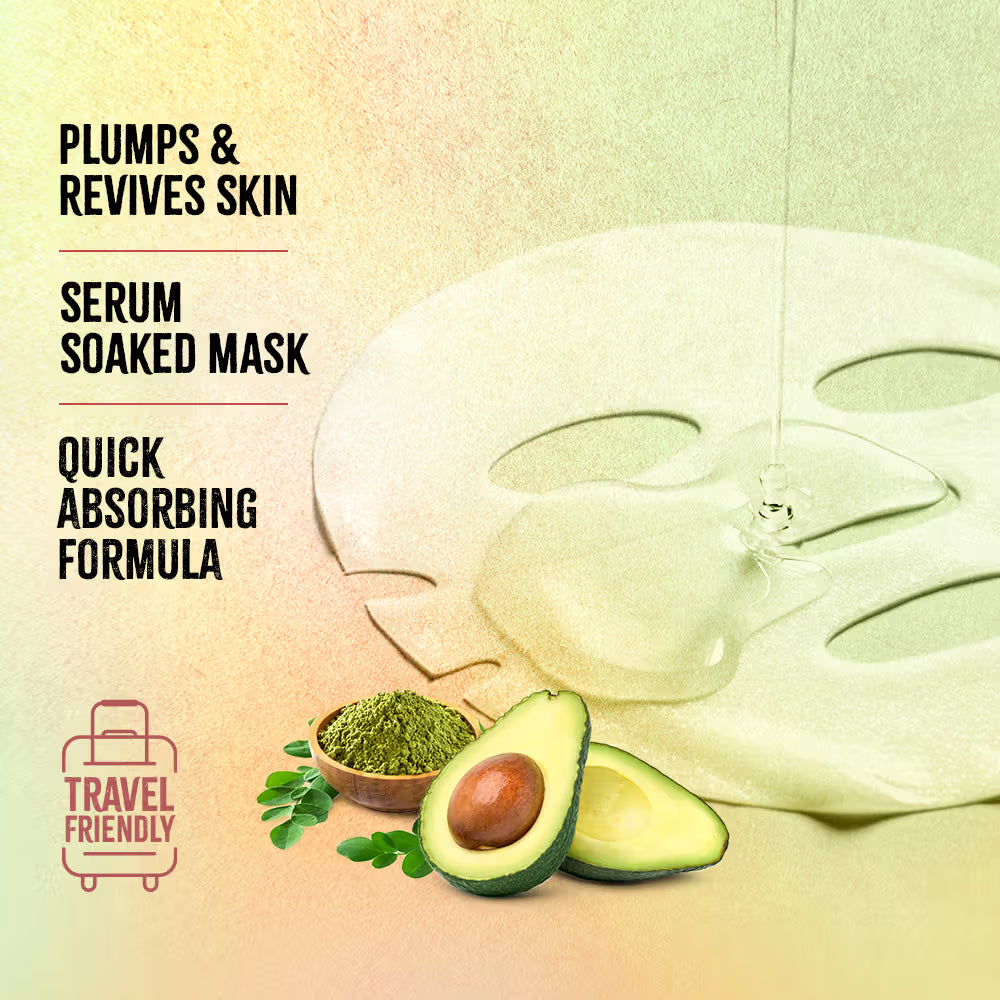 NYKAA NATURAL SKIN SECRETS AVOCADO+MORINGA Sheet Mask 20 GRAM