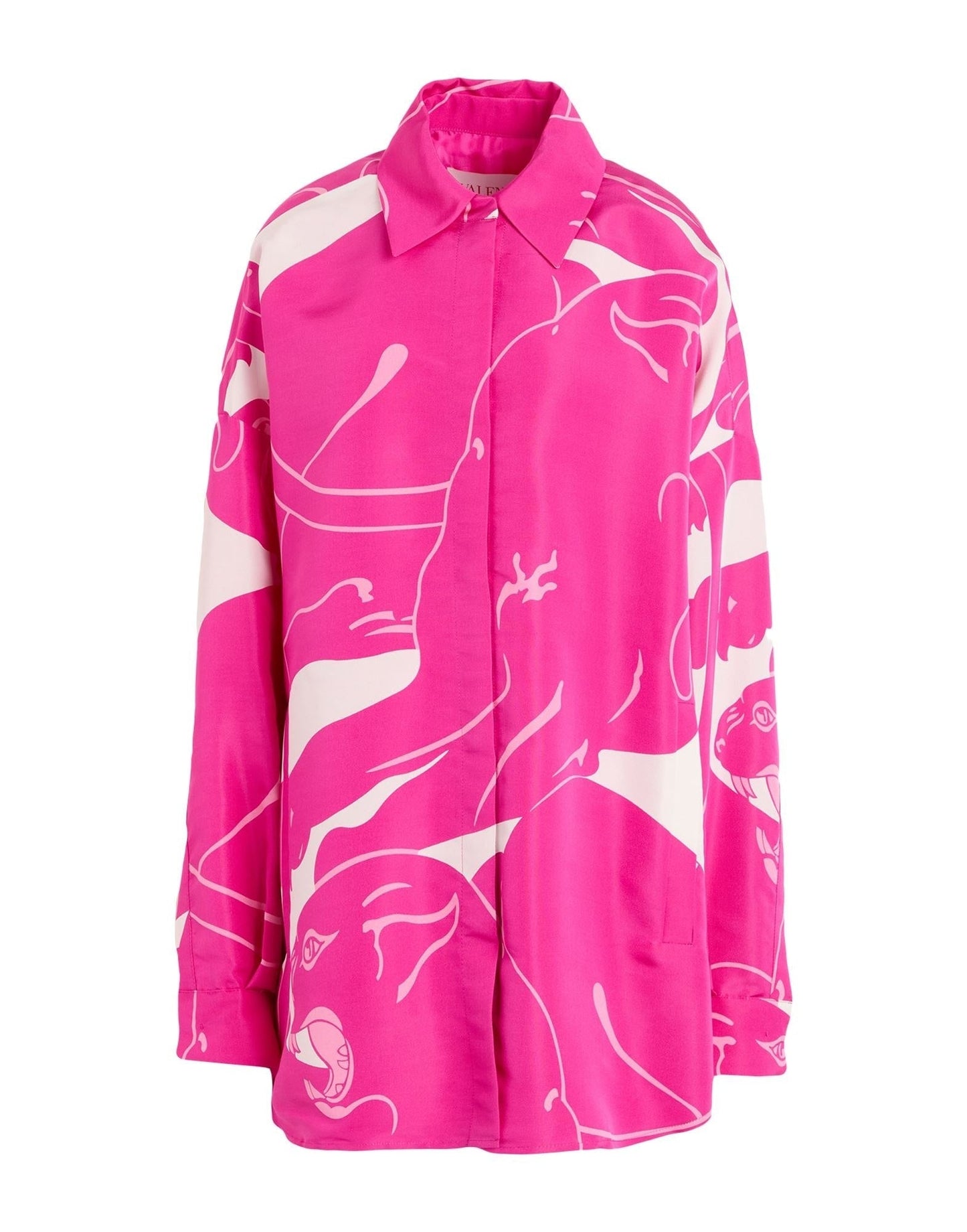 Fuchsia Pink Abstract Print Shirt