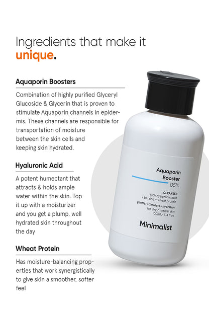 Minimalist 05% Aquaporin Booster Cleanser 100 MILLI_LITRE