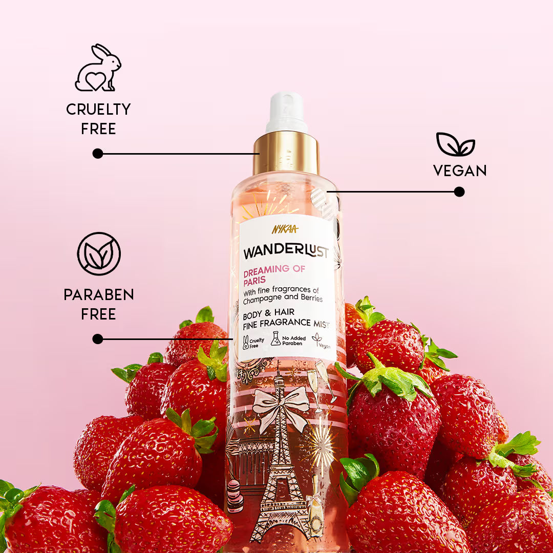 NYKAA WANDERLUST DREAMING OF PARIS BODY & HAIR FINE FRAGRANCE MIST 200 MILLI_LITRE