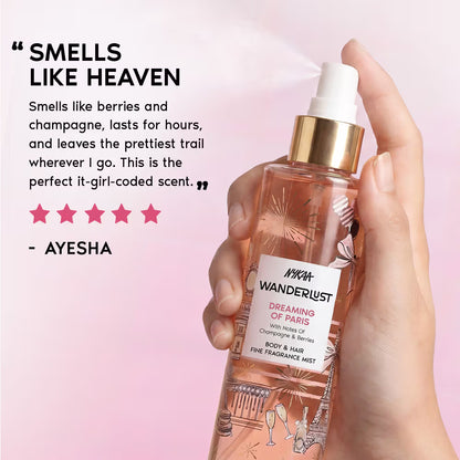NYKAA WANDERLUST DREAMING OF PARIS BODY & HAIR FINE FRAGRANCE MIST 200 MILLI_LITRE