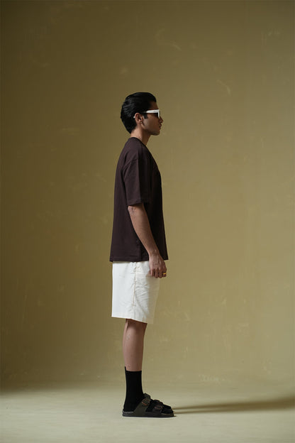Deep Diving Printed Oversized Brown T-Shirt Main Character