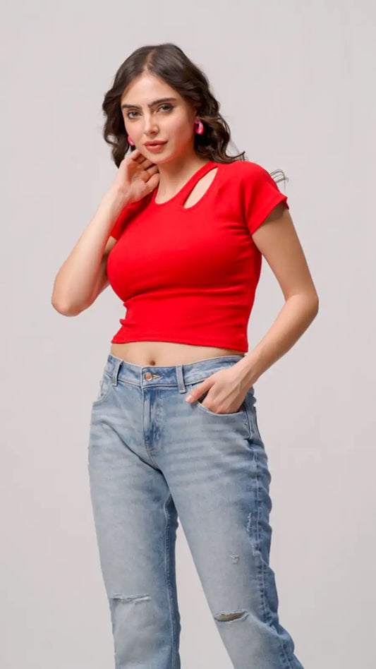 Cotton Fitted Tear Drop Shoulder