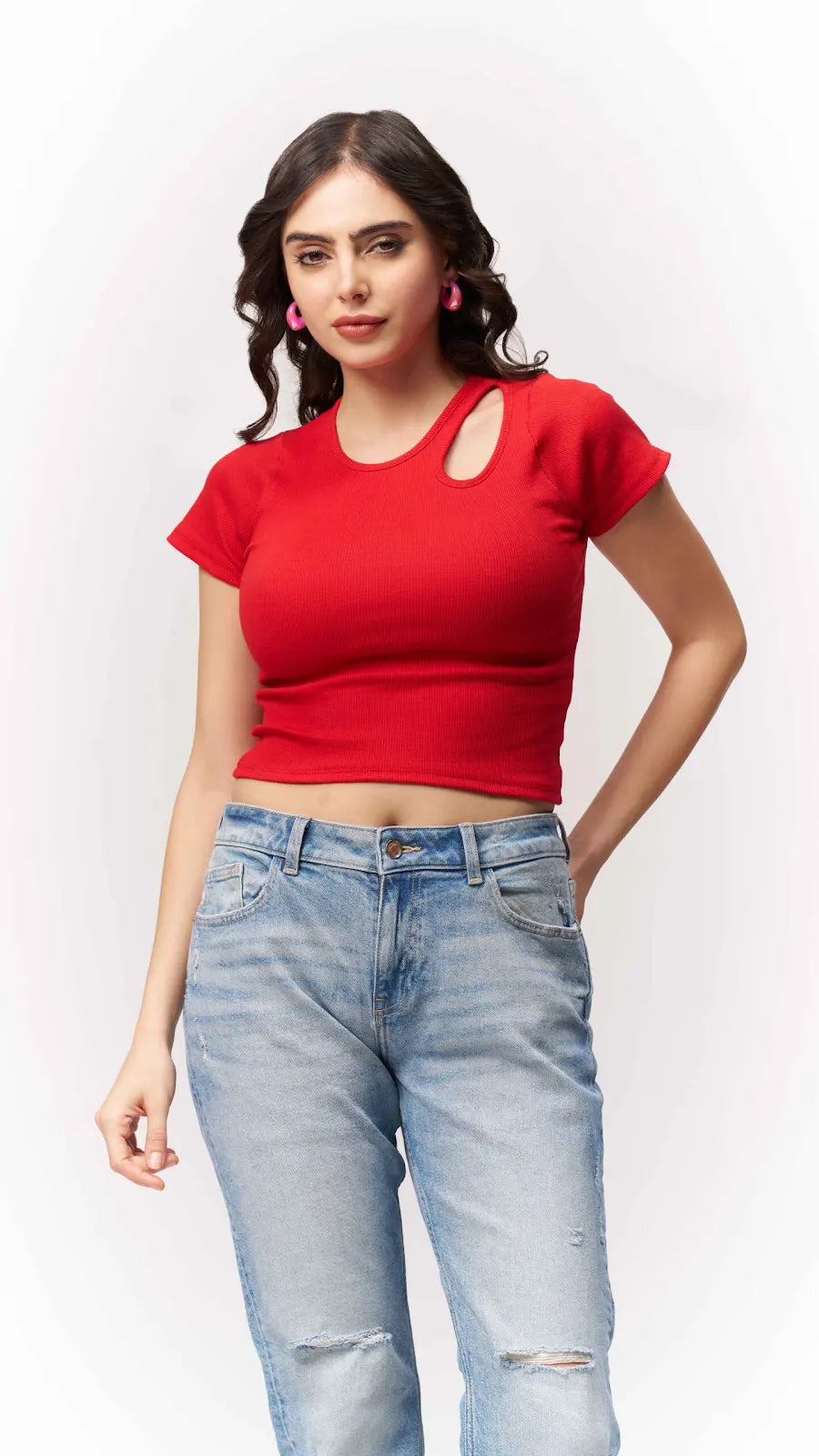 Cotton Fitted Tear Drop Shoulder