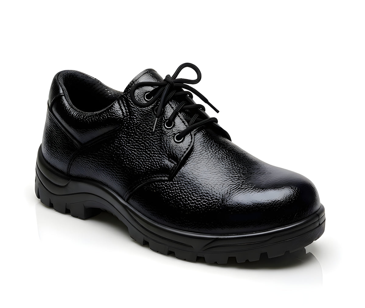Latest Premium Genuine Mild Leather Police Safety Shoes for Men | Steel Toe Heavy Duty Tactical Industrial Work Shoes | Durable Anti-Skid Security Footwear For Men