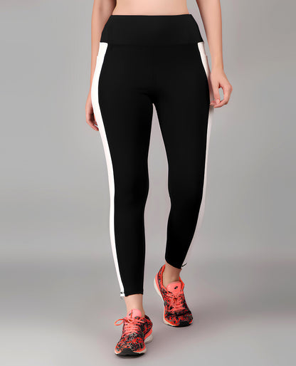 WUGO - Stylish Activewear Leggings for Women | Soft Stretch Yoga Pants | Comfortable Gym & Fitness Wear for Girls | Ideal for Yoga, Pilates & Daily Workouts - Black & White - 3XL