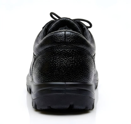 Latest Premium Genuine Mild Leather Police Safety Shoes for Men | Steel Toe Heavy Duty Tactical Industrial Work Shoes | Durable Anti-Skid Security Footwear For Men
