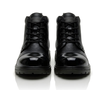 Latest Elite Genuine Mild Leather Police Boots for Men | Heavy Duty Safety Tactical Work Boots | Durable Anti-Slip Industrial Security Shoes For Men