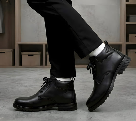 Latest Luxury Goat Leather Men Safety Boots | Heavy Duty Work Boots for Men | Fashion Industrial Safety Shoes | Anti-Slip Durable Construction Boots For Men