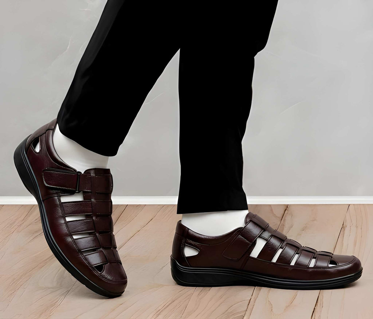 Latest Stylish Men’s Sandals | Premium Roman Style Outdoor Sandals for Men & Boys | Comfortable Daily Wear Casual Sandal with Durable Sole | Summer Walking & Travel Sandals | Trendy Open Toe Footwear - Brown - Size 6