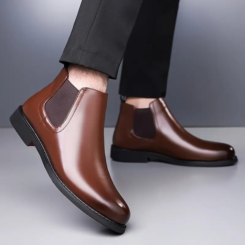 WUGO - Latest Trendy Men’s Brown Chelsea Boots | Premium Faux Leather Ankle Boots | Comfortable Slip-On Footwear for Men's & Boys - Brown - Size 10