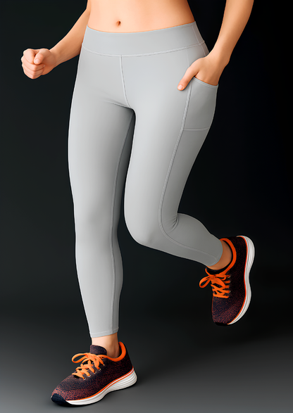 WUGO - Trendy & Lightweight Sports Leggings for Women | Flexible Yoga Pants | Premium Gym Wear for Girls | Perfect Fit for Fitness, Exercise & Running Sessions - Grey - 3XL