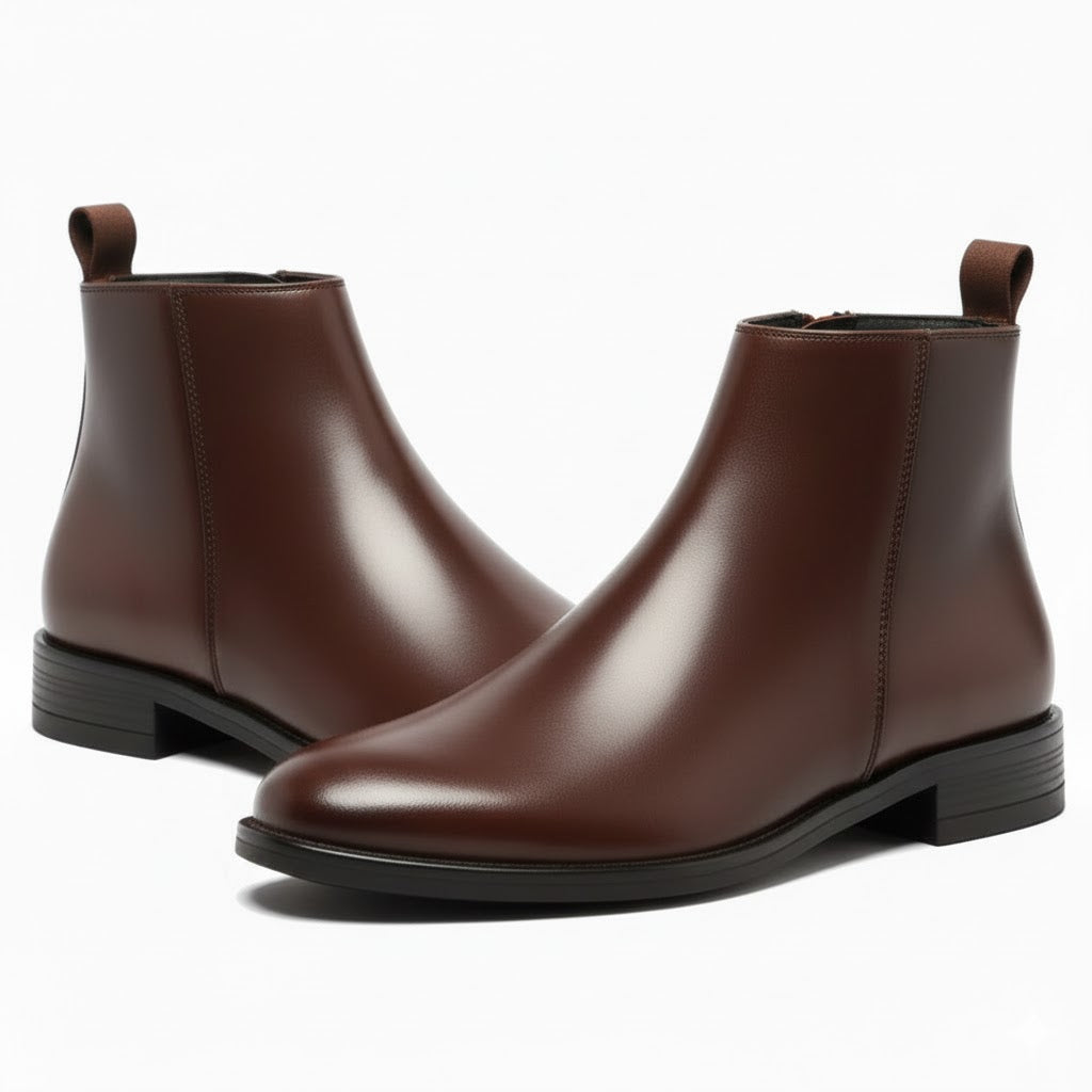 WUGO - Chain Boot Latest Trendy Men’s Brown Chelsea Boots | Premium Faux Leather Ankle Boots | Comfortable Slip-On Footwear for Men's & Boys product image