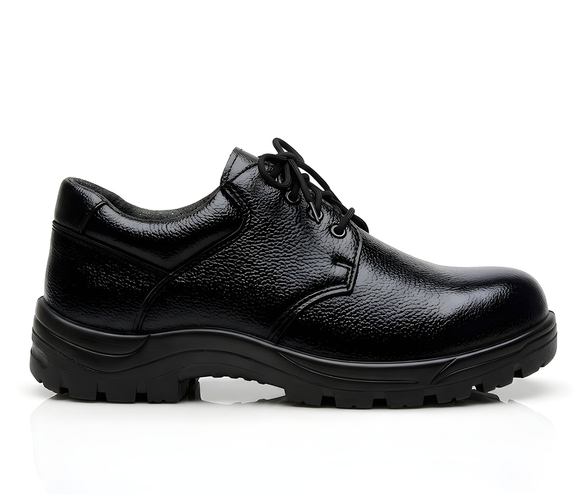 Latest Premium Genuine Mild Leather Police Safety Shoes for Men | Steel Toe Heavy Duty Tactical Industrial Work Shoes | Durable Anti-Skid Security Footwear For Men