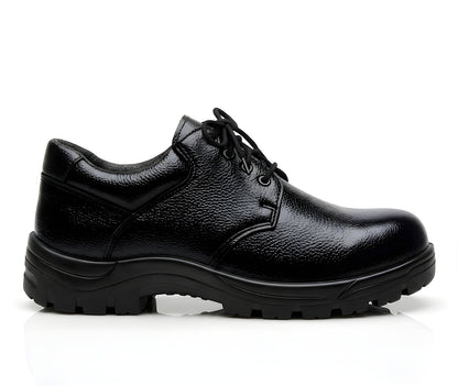 Latest Premium Genuine Mild Leather Police Safety Shoes for Men | Steel Toe Heavy Duty Tactical Industrial Work Shoes | Durable Anti-Skid Security Footwear For Men