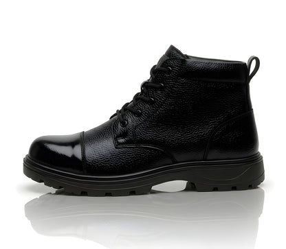 Latest Elite Genuine Mild Leather Police Boots for Men | Heavy Duty Safety Tactical Work Boots | Durable Anti-Slip Industrial Security Shoes For Men