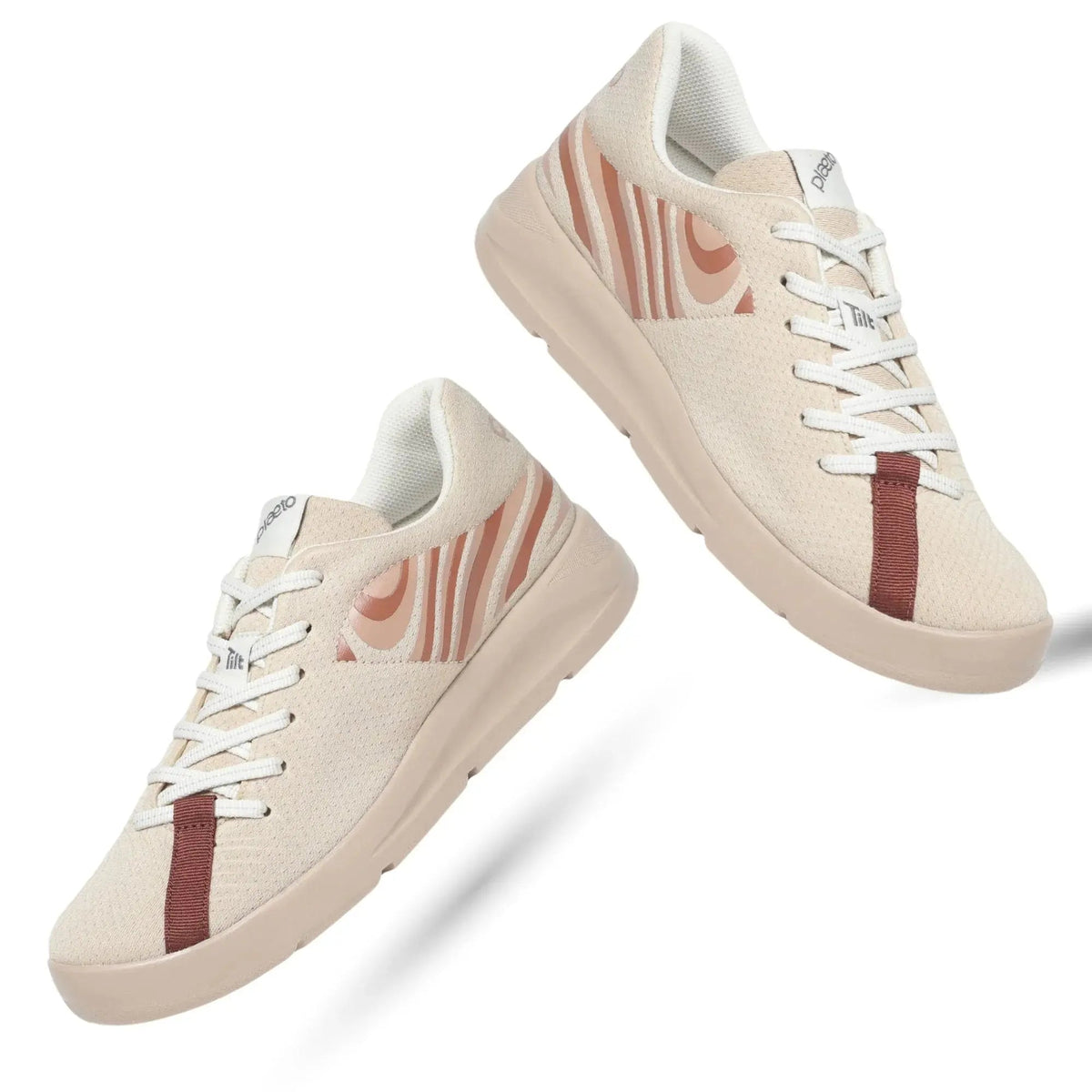 Women Beige Coast Trainer Shoes Plaeto