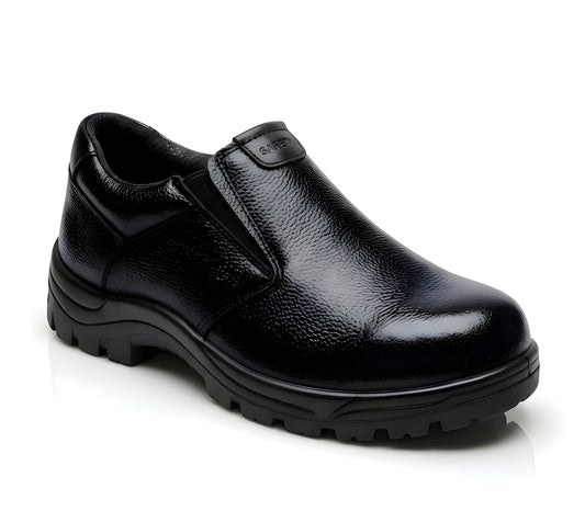 Latest Stylish Genuine Mild Leather Police Safety Shoes for Men | Heavy Duty Steel Toe Tactical Boots | Anti-Slip Industrial Work Footwear For Men