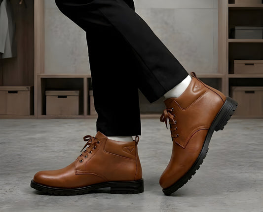 Latest Premium Goat Leather Men Safety Boots | Heavy Duty Industrial Work Boots for Men | Fashion Anti-Slip Durable Construction Shoes For men