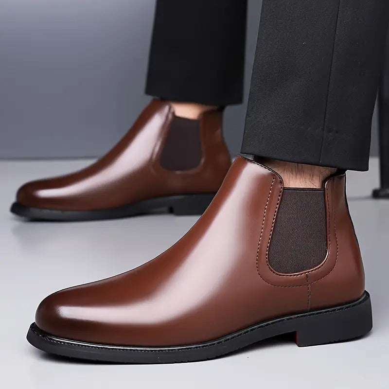 WUGO - Latest Trendy Men’s Brown Chelsea Boots | Premium Faux Leather Ankle Boots | Comfortable Slip-On Footwear for Men's & Boys product image