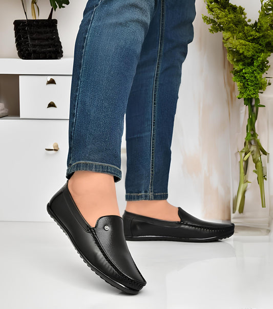 Latest Stylish Loafers for Men & Boys | Casual Slip-On Daily Wear Shoes | Comfortable Lightweight Driving Shoes for Office & Regular Use - LOAFER101-BLK